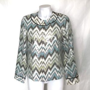 CHICOS Fully Sequined Chevron Blazer Jacket